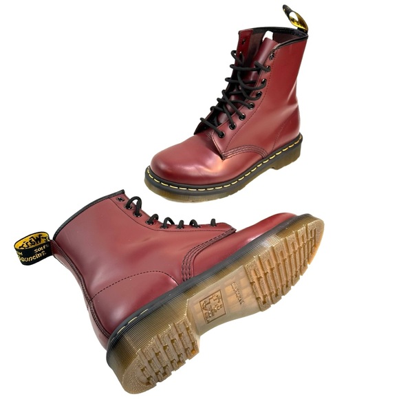 DR. MARTENS WOMEN’S 1460 SMOOTH LEATHER LACE UP BOOTS COLOR: CHERRY RED SIZE: 8 - Picture 11 of 16